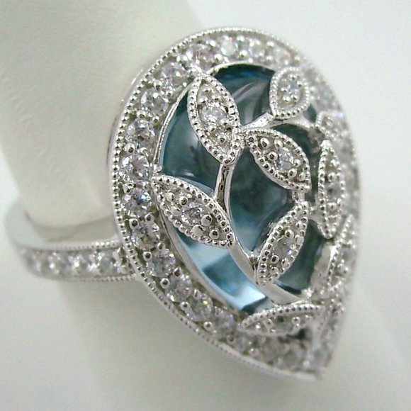 Epiphany Diamonique Overlay Cabochon Ring - Picture 7 of 8